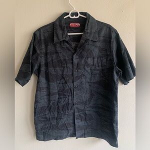 Maharishi Men’s Medium Short Sleeve Button Up Shirt size Medium Black Camo Waves